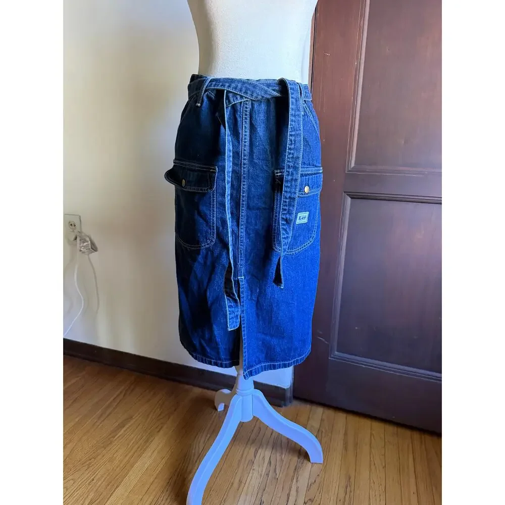 Vintage LEE Edwin Denim Japan Retro Utility Apron Wrap Skirt One Size